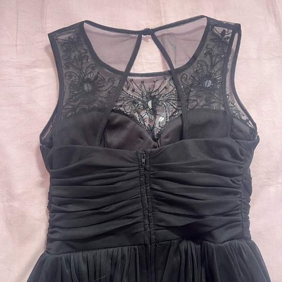 Deb Black Mini Dress with Floral Embellishments - Picture 6 of 7